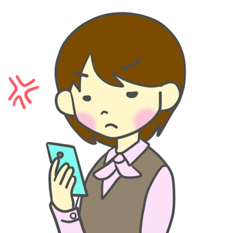 A woman angry with a smartphone, smartphone, mobile phone, mobile, JPG and PNG