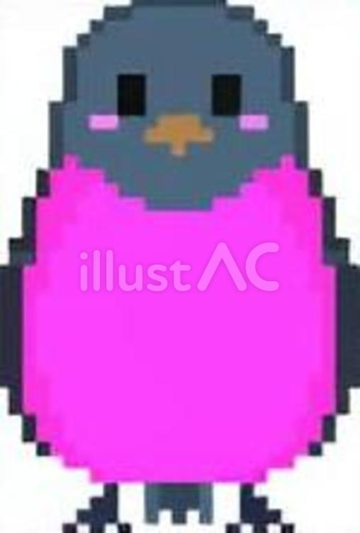 ドット絵のセグロサンショクヒタキです。 セグロサンショクヒタキ,ドット絵,シンプルのイラスト素材