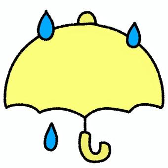 かわいい傘と雨のイラスト