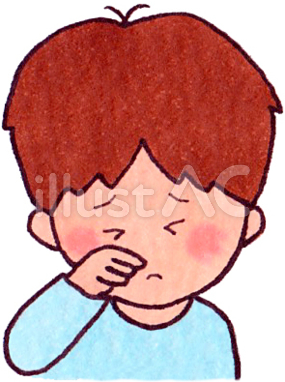 目がかゆい男の子（花粉症） 目がかゆい,目をかく,男の子のイラスト素材
