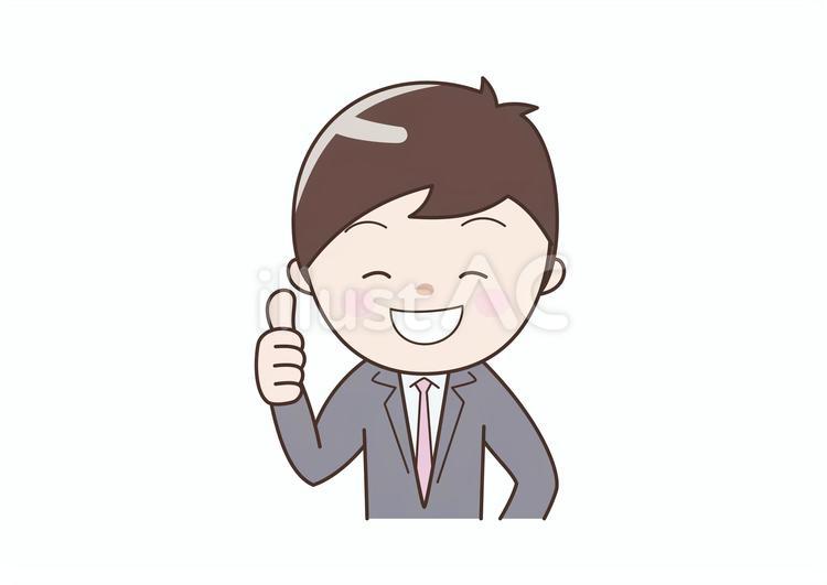 「いいね」しているビジネスマン 人物,サラリーマン,いいねのイラスト素材