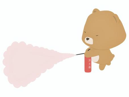 消火器_熊 消火器,クマ,動物,かわいい,防災,瞑るのイラスト素材