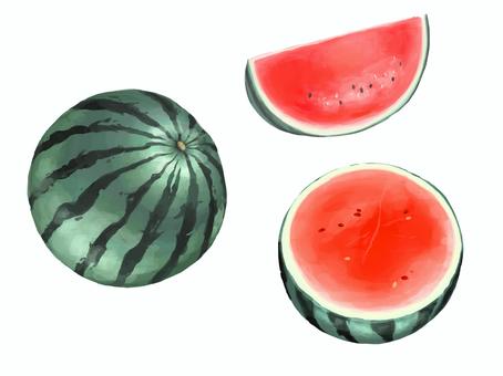 Watermelon ①, JPG and PNG Watermelon ①, 수박, 과일, 여름, JPG and PNG