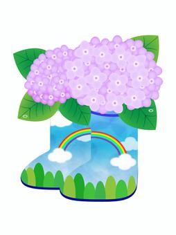 Hydrangea and boots, JPG, PNG and AI Hydrangea and boots, hydrangea, flower, rainy season, JPG, PNG and AI