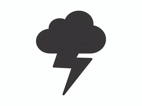 シンプルな雷のお天気イラスト シンプルな雷のお天気イラスト 天気,雷,稲妻,雲,アイコン,ベクター,モノクロ,図形,天気予報,シンプルのイラスト素材