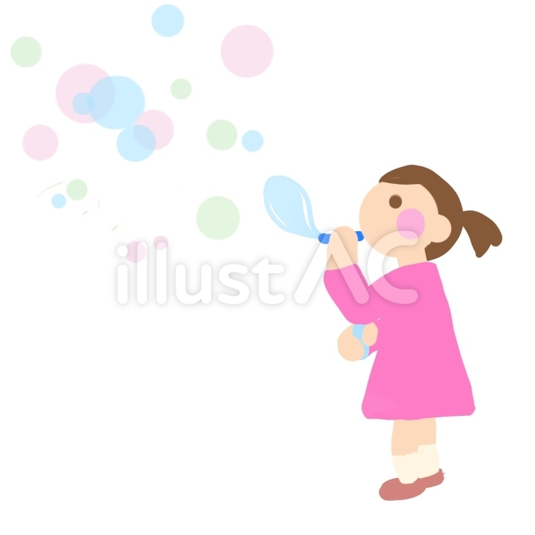 しゃぼん玉 しゃぼん玉,シャボン,外遊びのイラスト素材