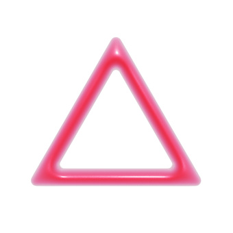 ぷっくりしたピンクの三角形の3Dフレーム 三角形,フレーム,3d,立体,マーク,アイコン,可愛い,フェミニン,枠,キュートのイラスト素材