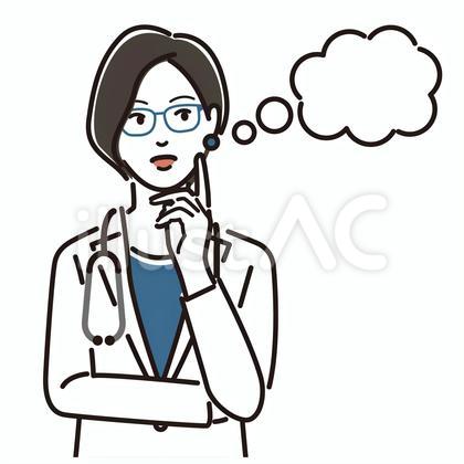 考える女性医師
