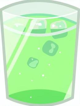 コップ　緑色 コップ,グラス,ドリンク,飲み物,緑,グリーン,メロンソーダ,サイダー,ジュース,ソーダのイラスト素材
