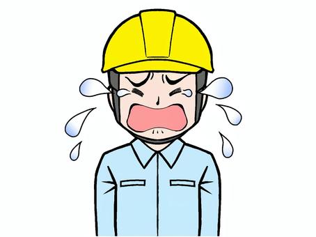 Male worker crying a lot, , JPG, PNG and AI