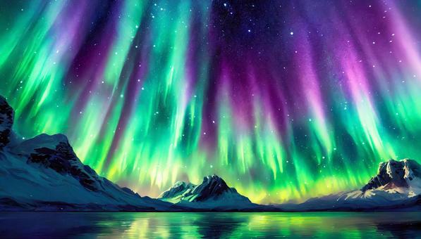 Illustration, aurora, light, beautiful, 