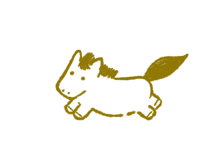落書き風のかわいい馬のイラスト 馬,午年,年賀状,午,干支,年賀状素材,年賀はがき,素材,2026年,ウマのイラスト素材