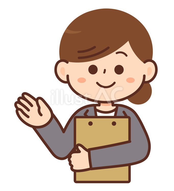 案内をする女性会社員＿バインダー 案内,説明,対応のイラスト素材