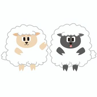 羊のキャラクター 羊,生き物,動物,色違い,かわいい,キャラクター,ベクターのイラスト素材