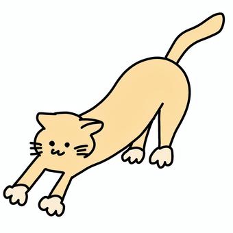 伸びをするねこ 動物,生き物,シンプル,伸び,ねこ,かわいい,全身のイラスト素材