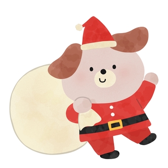 犬サンタクロース 犬サンタクロース クリスマス,犬,サンタクロース,服,帽子,動物,絵本,可愛い,ゆるい,手描きのイラスト素材