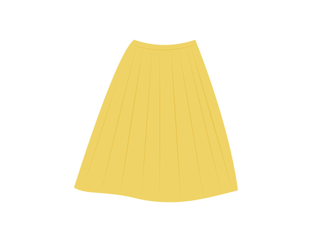 黄色のシンプルなスカート スカート,黄色,イエロー,服,衣服,ファッション,衣料品,衣類,洋服,素材のイラスト素材