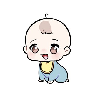 赤ちゃんのイラスト 人,人物,赤ちゃん,baby,赤ん坊,子供,赤子,乳児,幼子,ハイハイのイラスト素材