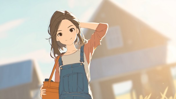 農場で笑顔の女性