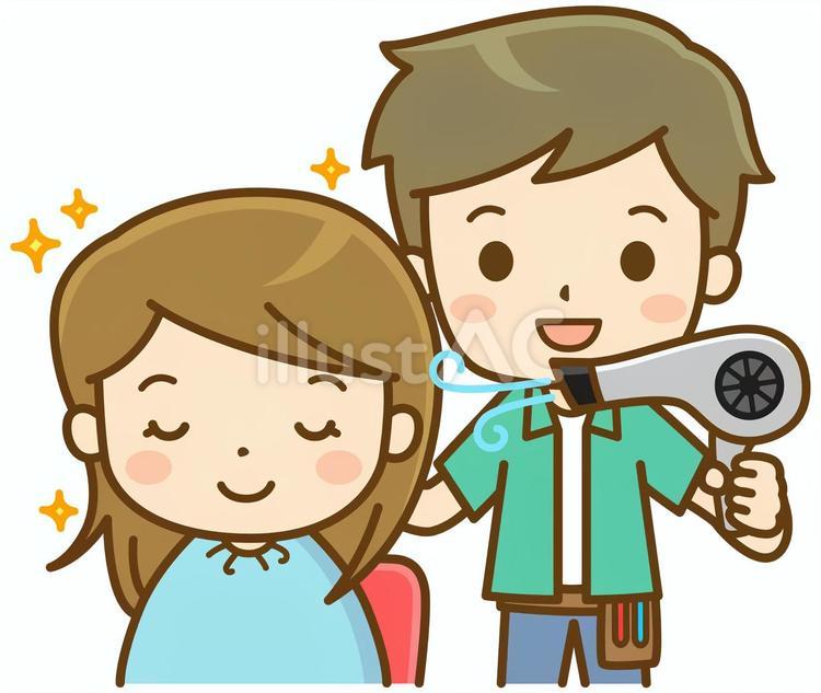 美容師とお客さん 美容師,美容院,美容のイラスト素材