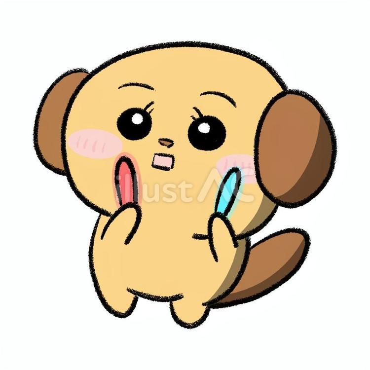サイリウムを持っているワンちゃん 犬,サイリウム,ペンライトのイラスト素材