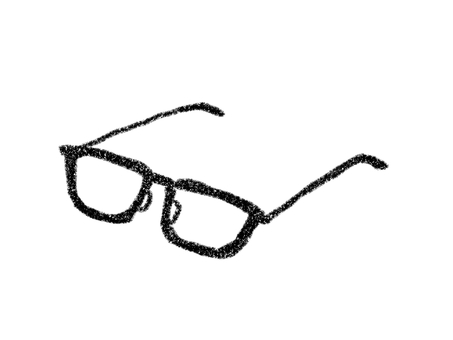 眼鏡 眼鏡,メガネ,手描き,ゆるい,シンプル,デフォルメ,イラスト,落書き,ほのぼの,素朴のイラスト素材