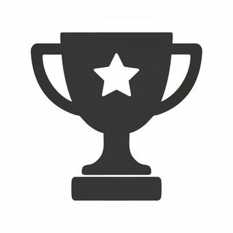 トロフィーアイコン4 トロフィー,成果,表彰,成功,シンプル,アイコン,やる気,ビジネスのイラスト素材