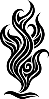 トライバル柄の炎 トライバル柄の炎 トライバル,炎,シルエット,タトゥー,ファイヤー,メラメラ,火事,熱いのイラスト素材