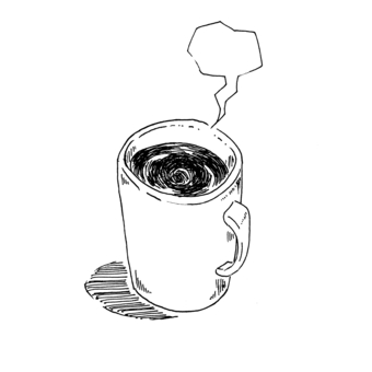 Illustration of coffee in a mug, JPG Illustration of coffee in a mug, painting, monochrome, simple, JPG