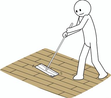 床掃除フローリング　 床掃除,シート,フローリング,フロア,道具,拭く,室内,デフォルメ,人物のイラスト素材