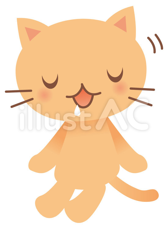 居眠りをする猫 猫,動物,かわいいのイラスト素材