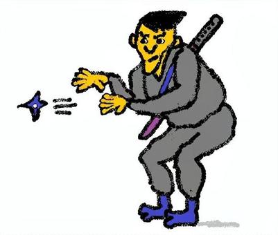 準忍者 男性,忍者,手裏剣,足袋,刀のイラスト素材