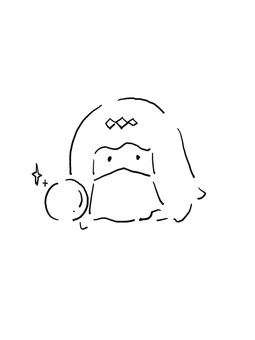 占い師のイラスト 占い,水晶,ゆるかわ,手描き,ゆるふわのイラスト素材