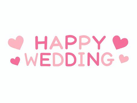 Happy wedding ロゴ　ピンク happywedding,wedding,結婚,結婚式,結婚祝い,結婚おめでとう,手書き,手描き,文字,ロゴのイラスト素材
