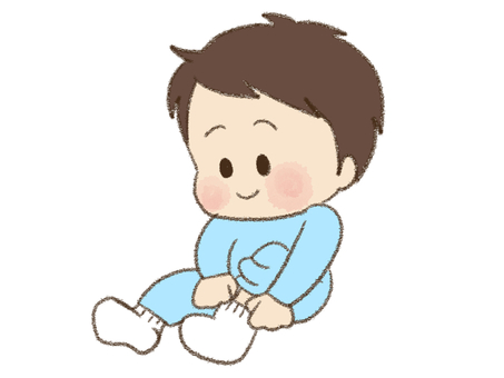 靴下をはく男の子 靴下をはく男の子 視覚支援,お支度ボード,絵カード,スケジュール,子ども,男の子,靴下のイラスト素材