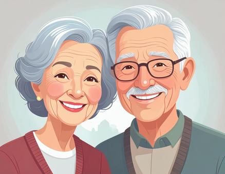 笑顔の老夫婦３