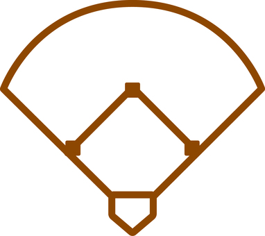 ピクトグラムの茶色の野球場です。 ピクトグラム,野球場,野球,グラウンド,シンプル,スポーツ,運動場,屋外,スタジアム,内野のイラスト素材