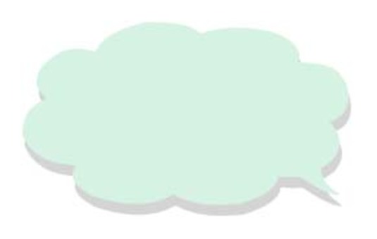 もくもくパステル吹き出し陰付き⑩淡い緑 吹き出し,ふきだし,フキダシのイラスト素材
