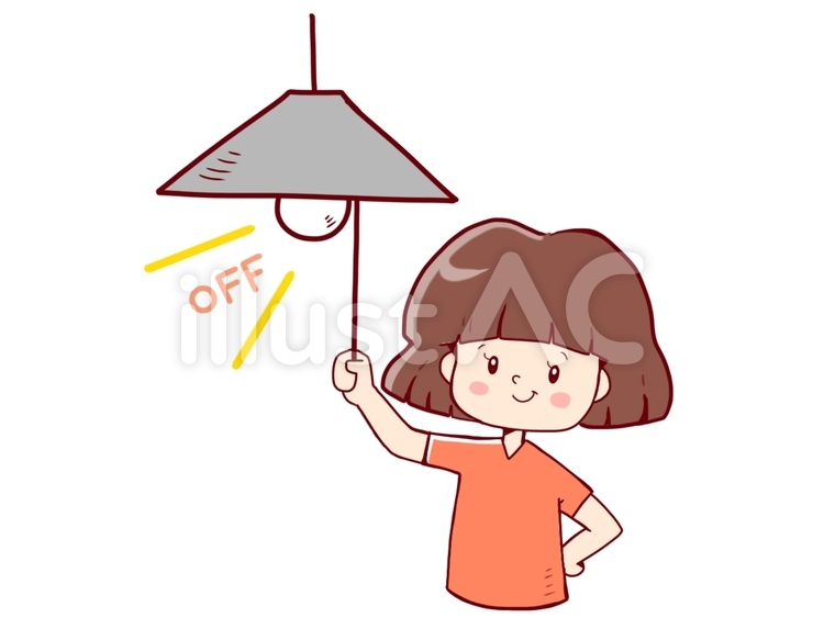 電気を消すボブの女性 女性,人物,上半身のイラスト素材