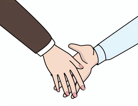 握手　 握手,手,繋ぐ,挨拶,手のひら,腕,線画のイラスト素材