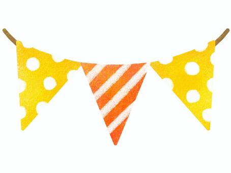 赤と黄色のパーティーガーランド ① ガーランド,パーティー,お祝い,イベント,誕生日,記念日,年中行事,行事,飾り,オーナメントのイラスト素材