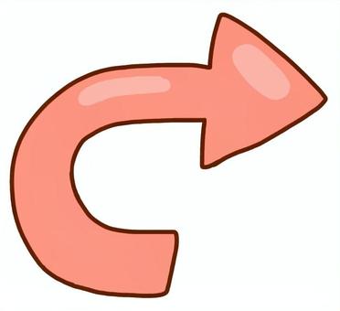 矢印曲がり 曲がる,矢印,案内,表記,こっち,こちら,あっち,あちら,ここ,右のイラスト素材
