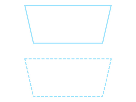 台形（トラペゾイド）のフレームセット 背景,台形,フレーム,幾何学模様,図形,シェイプ,実線,破線,点線,未来のイラスト素材