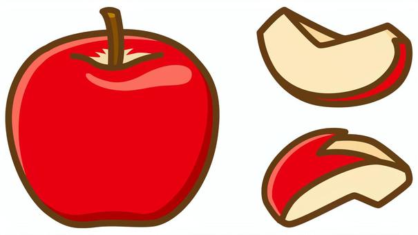 リンゴ3種類 りんご,林檎,果物,フルーツ,食材,食べ物,秋,秋の味覚,実りの秋,カットフルーツのイラスト素材