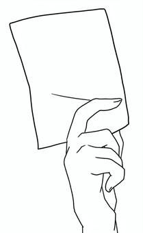 紙を待つ手 紙,持つ,手,人物,人体,ポーズ,モノクロ,線画のイラスト素材