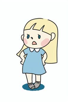 女の子 女の子,子供,かわいい,ワンピース,絵本のイラスト素材