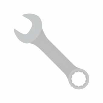 スパナ 片口,スパナ,レンチ,工具,修理,道具,メンテナンス,改造,整備,工場のイラスト素材