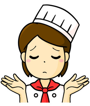 パティシエ 困る お手上げ パティシエ 困る お手上げ 女性,パティシエ,困るのイラスト素材