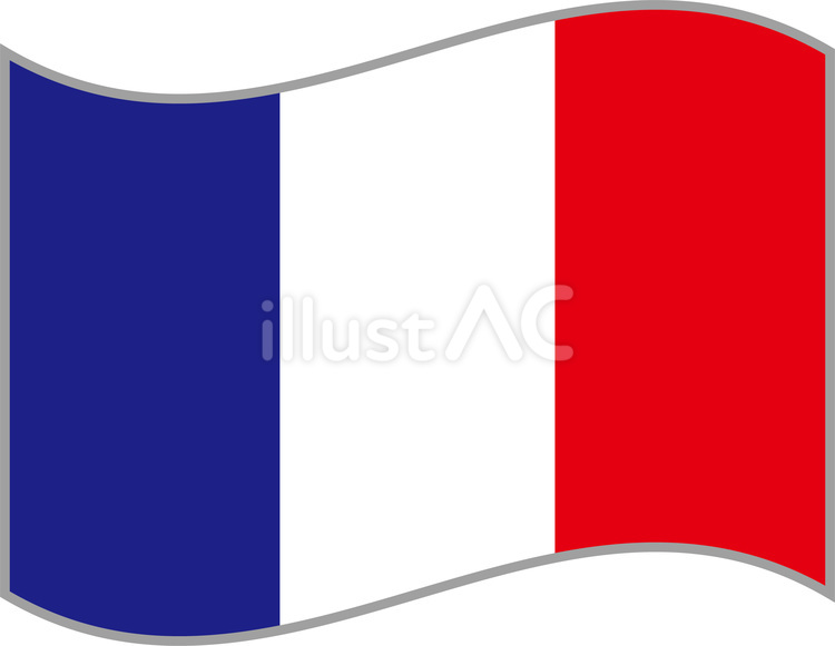 風でなびくフランスの国旗（France） フランス,国旗,旗のイラスト素材