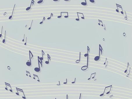 踊り出す音符と五線譜の背景素材グレー 音符,五線譜,楽譜,音楽,記号,メロディ,リズム,背景素材,壁紙,あしらいのイラスト素材